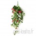 fer suspendu artificielle Rose Tenture murale Support plante Rotin Décor Suspendre Panier Décoratif Soie Plante - B07QGWFMFN
